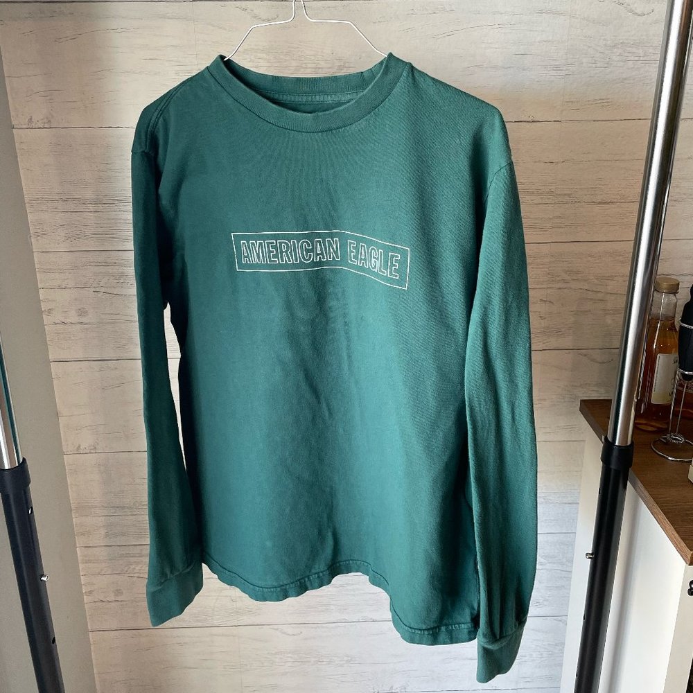 American Eagle Green long-sleeve shirt (Men's Medium)